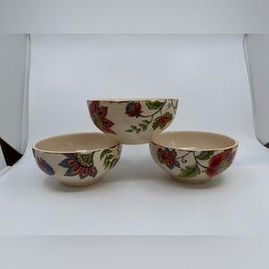 Pier 1 Elizabeth Soup/Cereal Bowls Set Of 3 *READ*